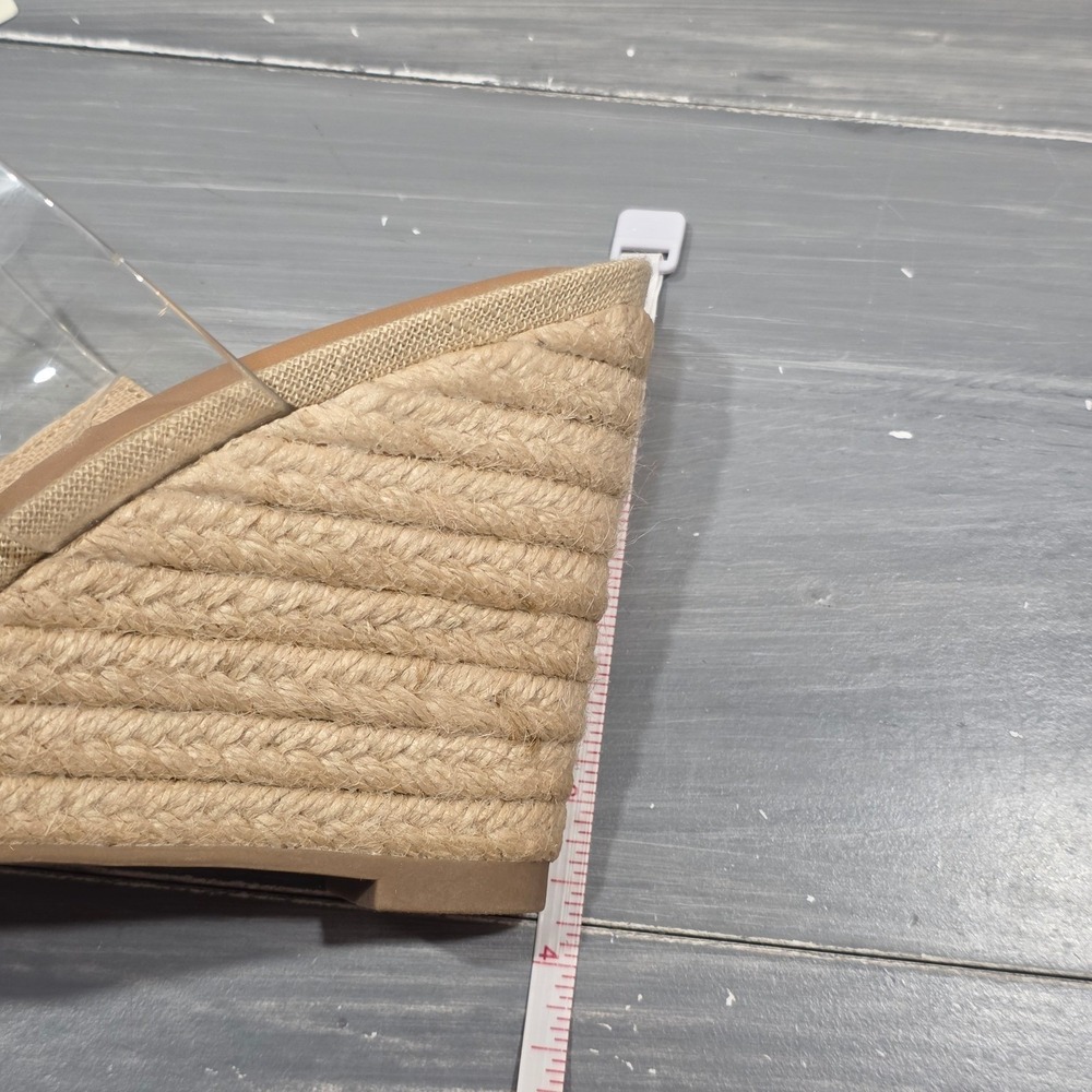 A New Day Ansel Espadrille‎ Wedge Sandals Clear Double Strap Tan - Picture 5 of 11